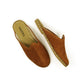Close Toed Slippers - Brown Nubuck Leather - Winter Slippers - Rubber Sole - For Women