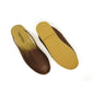 Close Toed Slippers - Bitter Brown Leather - Winter Slippers - Rubber Sole - For Women