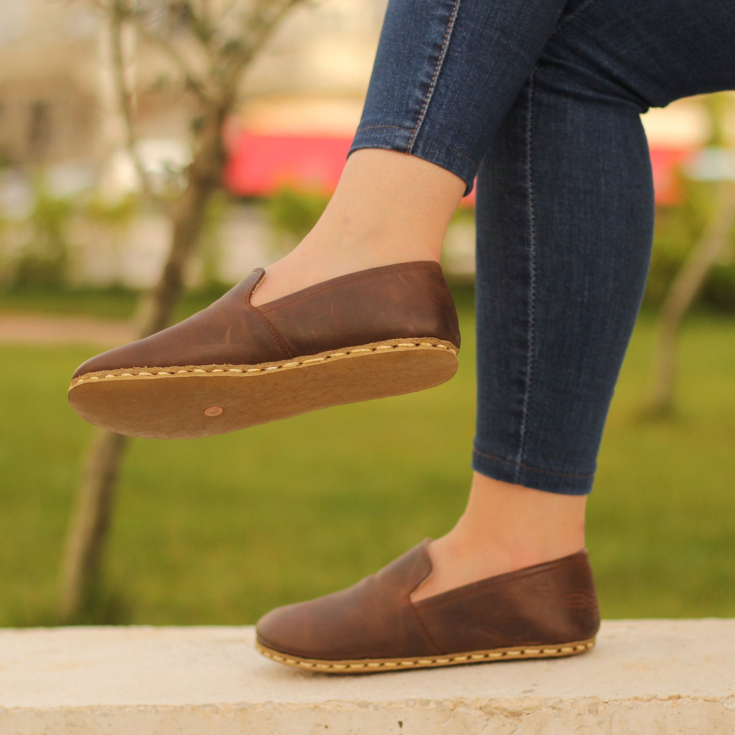 Handmade Brown Barefoot Leather Shoes