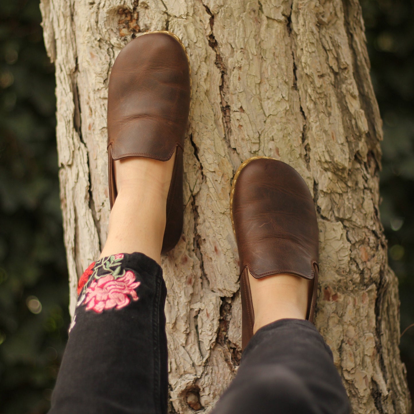 Women - Handmade - Barefoot - Leather Shoes, Modern - Crazy Brown