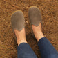 Handmade Yemeni Style Gray Nubuck Barefoot Shoes for Women - Stand Out from the Crowd