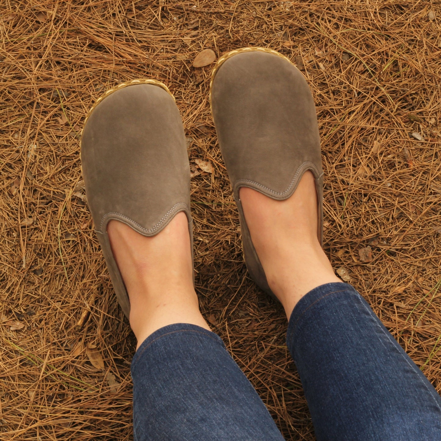 Gray Nubuck Barefoot Handmade Shoes