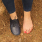 Handmade Navy Blue Barefoot Leather Shoes for Women