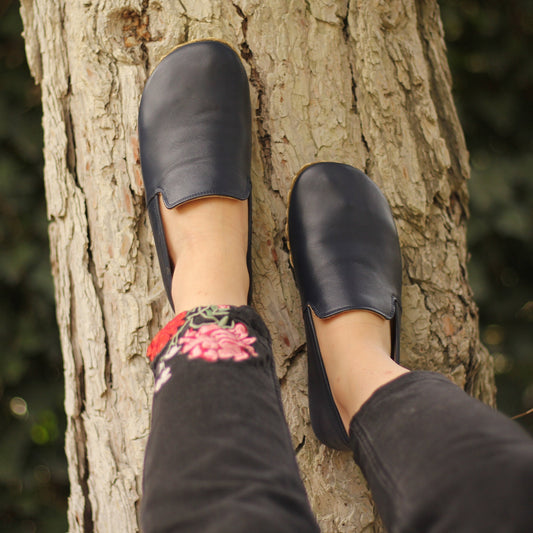Women's Handmade Leather Barefoot Moccasins - Nefes Shoes