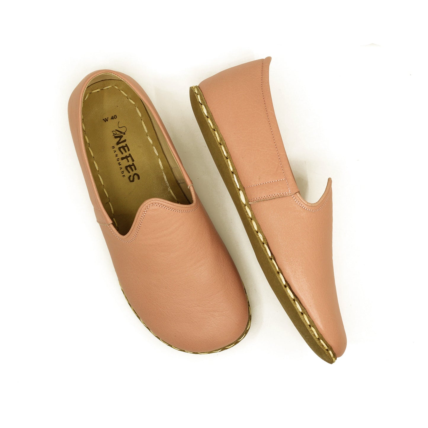 Light Pink Soft Leather Barefoot Shoes for Women with Wide Toe Design and Zero Drop