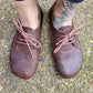 Women - Handmade - Oxford - Laced - Barefoot - Leather Shoes - Crazy Brown