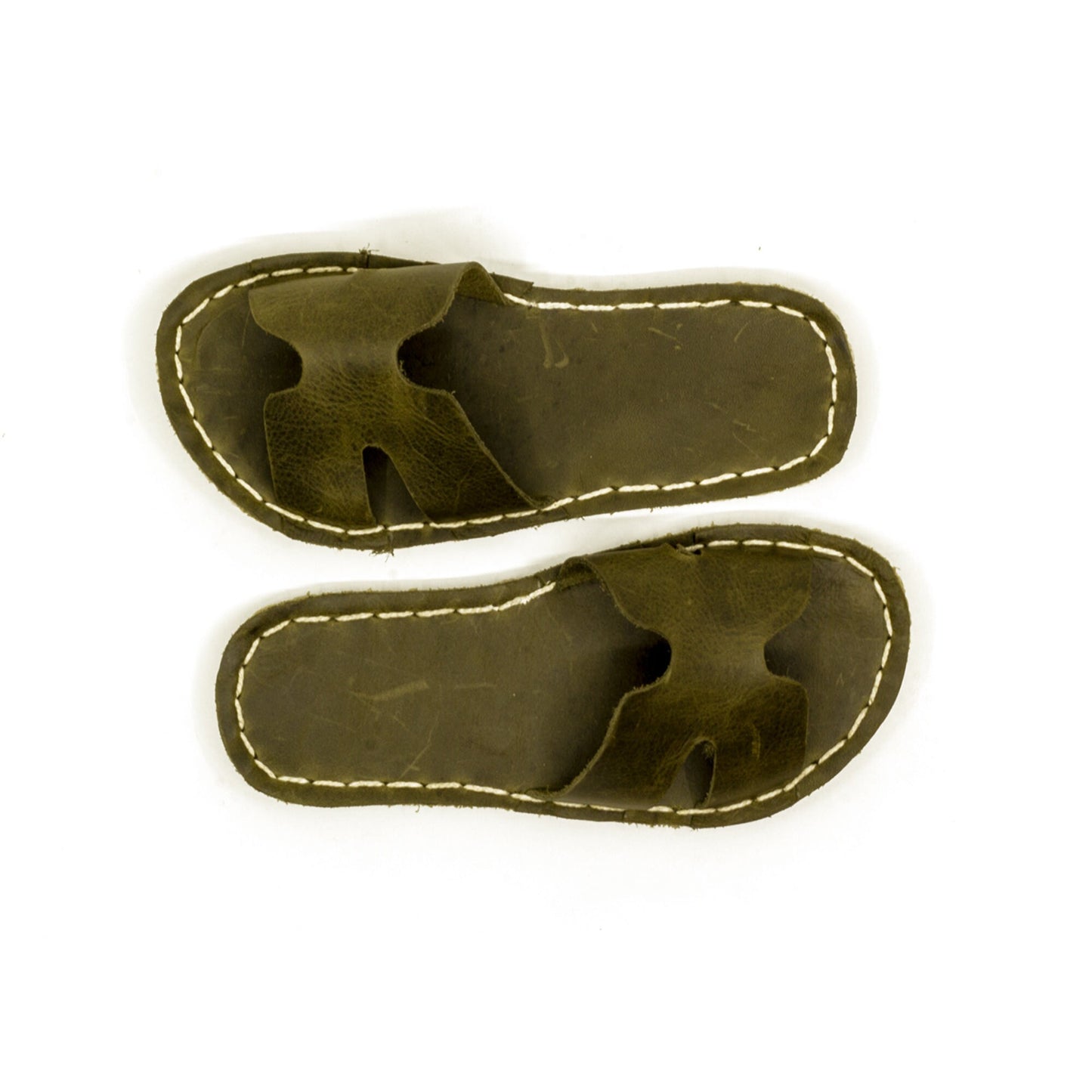 H-Style Green Leather Barefoot Slipper