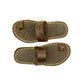 One-toe Leather Slipper - Brown