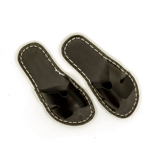Handmade Black H Barefoot Leather Slipper
